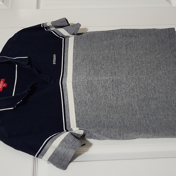 Guess Navy and Gray Striped Polo - Picture 4 of 4